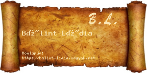 Bálint Lídia névjegykártya