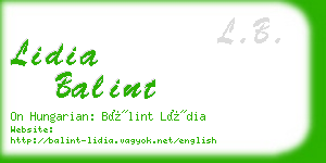 lidia balint business card